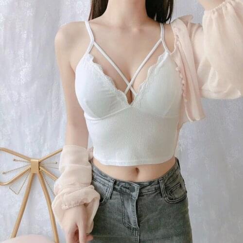Women Tube Top Sexy Camisole Bralette Sexy Cross Strap Beauty Back