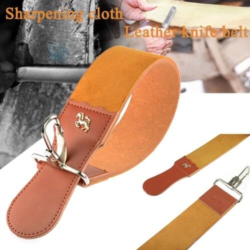 Double-layer Leather Shaving Strop Straight Razor Sharpener Strap Belt 1 Pcs