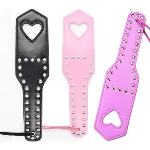 Fetish Spanking Paddle BDSM Heart Whips Flirt Slutty Slave Bondage Boutique Studded Punk Sex toys for Women Adult couples Game