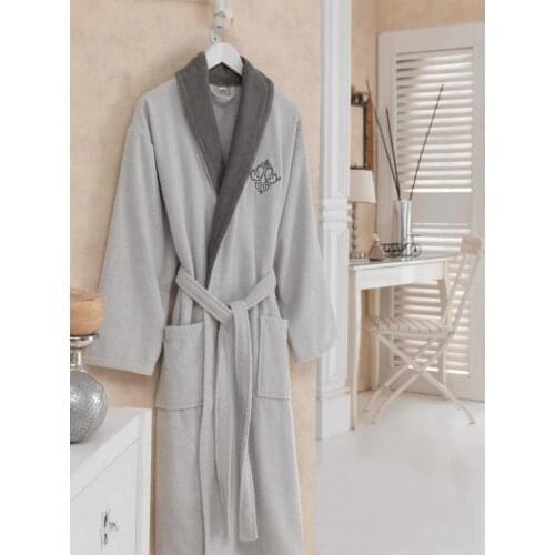 Cotton Box Daily Bathrobe-Gray Gray 405636367