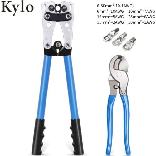 HX-50B cable crimpercable crimping tool wire crimper hand tool set ratchet terminal crimp pliers for 6-50mm² 1-10AWG