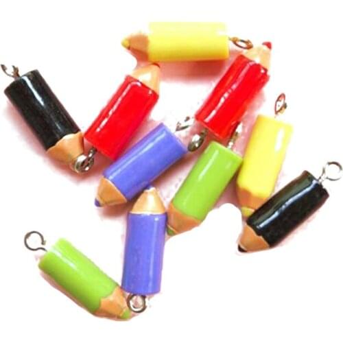 Resin Simulation Colored Pencil Pendant Charms Jewelry Finding Making Diy Bag Earings Key Chain Pendant