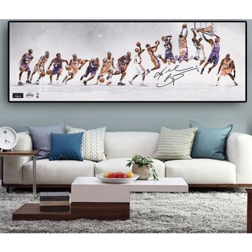 Basketball Star Classic Kobe Posters and Prints Oil Painting on Canvas Scandinavian Cuadros Wall Art Picture for Living Room