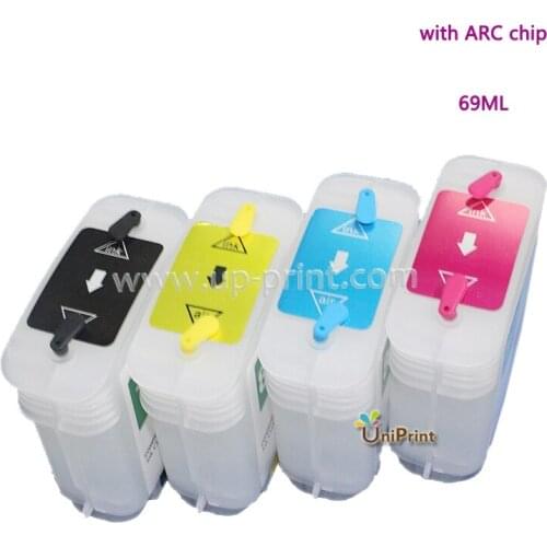 UP 4PCS Refillable Cartridges for hp Designjet 510 HP 82BK 82M 82C 82Y with ARC chips