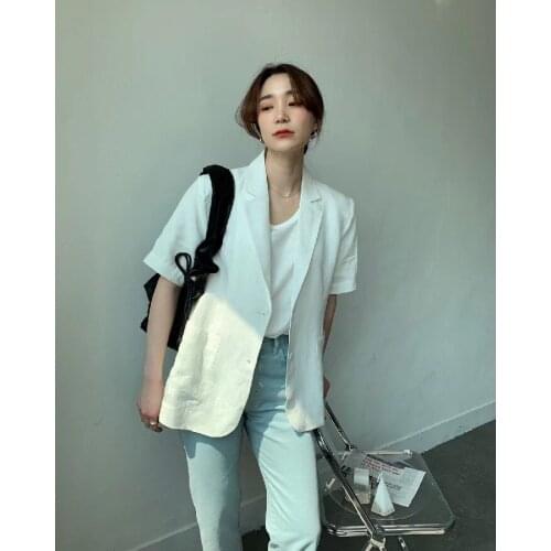 Korean knitted T-shirt retro VITIANA Women Thin Coat Spring 2020 Female Long Sleeve Open Stitch White OL Womens Jackets and Coat