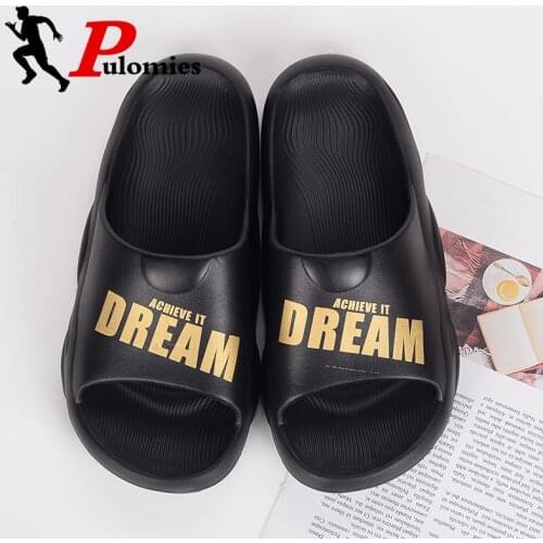 PULOMIES Summer Men Women Slippers Casual Home Loafers Outdoor Quick Dry Massage Clogs Platform House Garden Shoes Beach Sandals