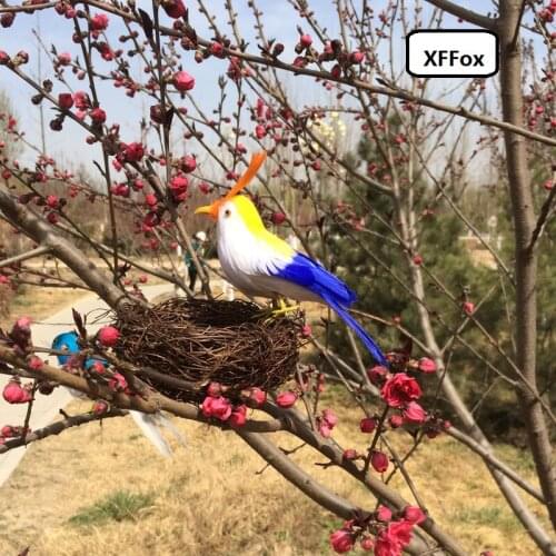 Mini real life bird model foam&feather simulation yellow&white bird doll gift about 12cm xf0826