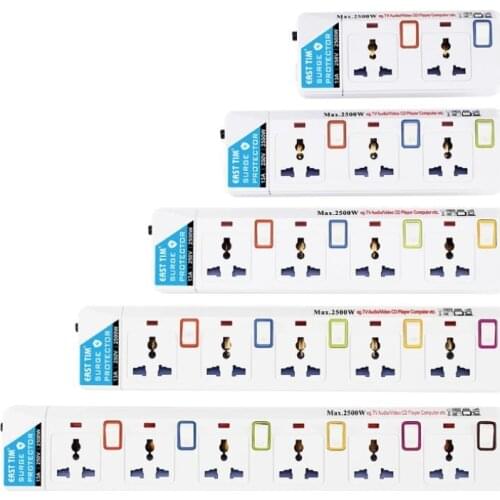 Power Strip 3/4/5 AC Universal Outlets Extension Socket UK/AU/EU/US Power Plug Independent Control Switch Extension Cord 1.5M