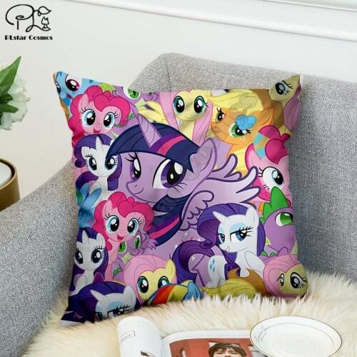 My Little Pony 3D printed Pillow Case Polyester Decorative Pillowcases Throw Pillow Cover Square Zipper Pillow cases style-2