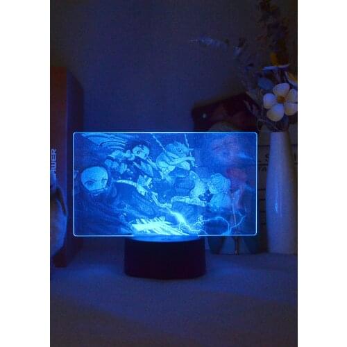 3D Picture Lamp LED Illusion Night Light with Sensor Anime Blade Demon Slayer for Childrens Nightlight RGB 7/ 16 Colors