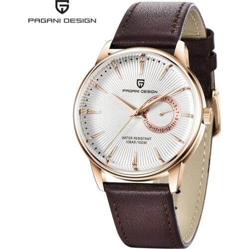 PAGANI DESIGN 2021 New Men' Top Luxury Casual Fashion Sports Quartz Watches High-quality Leather Multi-function Waterproof Watch