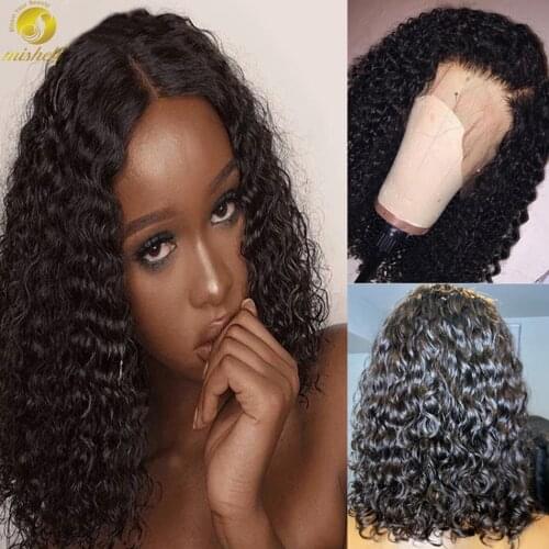 Mishell Curly Short Bob 13x4 Lace Front Human Hair Wigs For Women Kinky Deep Water Wave Lace Frontal Wig