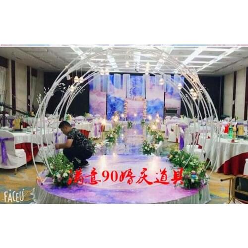 Bringing Colorful Arches to Wedding, Rainbow Road Bringing Rainbow Arch, Railway Art Road Bringing Iron Art Arch