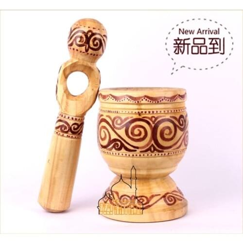 Handmade pure imported Pakistan wooden wood Daosuan Daosuan is garlic mortar sub tank