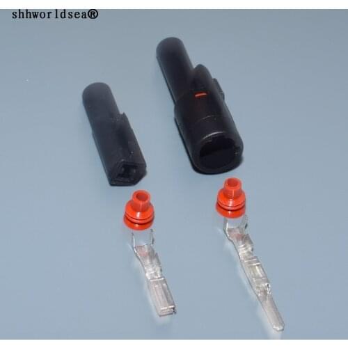 Shhworldsea 1 pin circular black waterproof male female electric auto wire connector FW-C-1M-B FW-C-1F-B