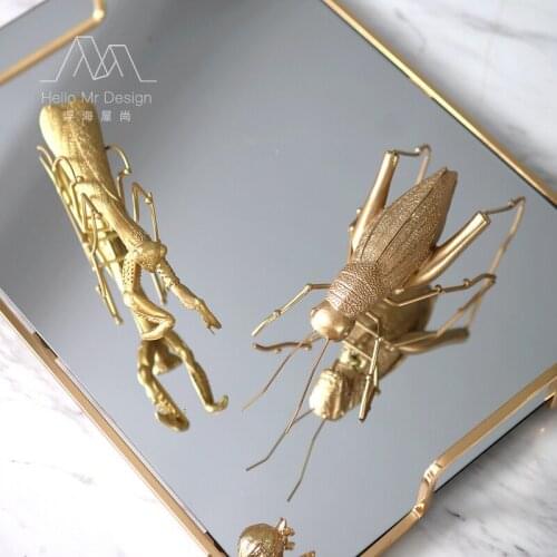 NORDIC MODERN INSECTS SMALL ANIMALS CREATIVE DECORATIVE ORNAMENTS LOCUST METAL SMALL FURNISHINGS DESIGNER SOFT DECORATION