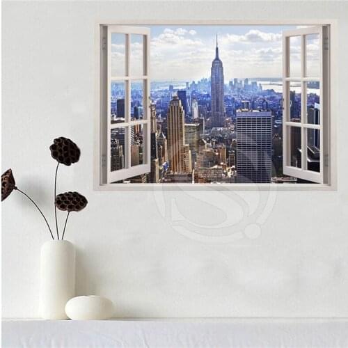 Custom canvas poster New York City in the window poster cloth fabric wall poster print Silk Fabric SQ0626-IUI6243