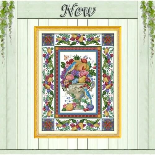 Gorgeous fruit bowl Paintings Decor 11CT Counted print on the canvas DMC 14CT DIY Cross Stitch kits embroidery needlework Sets