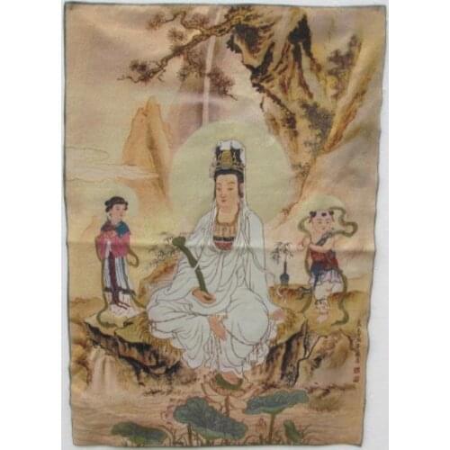 Golden silk embroidery thangka Tibet and Nepal The goddess guanyin bodhisattva/1