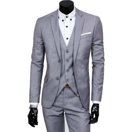 High grade 2019 spring autumn high-quality business casual three-piece coat groomsmen men clothes Dress wedding suit XY05