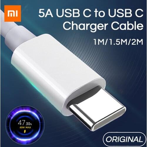 Xiaomi Usb Type C To Type C Charging Cable 5A 2M Cabo Usb Tipo C Xiaomi Mi 10 11i 11 Lite Poco X3 NFC M2 Pro 9T Turbo Charger