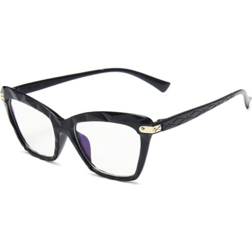 1PC Women Fashion Cat Eye Anti Blue Light Glasses Cat Eye Black Frame Blue Light Blocking Computer Clear Lens Eyeglasses Frame