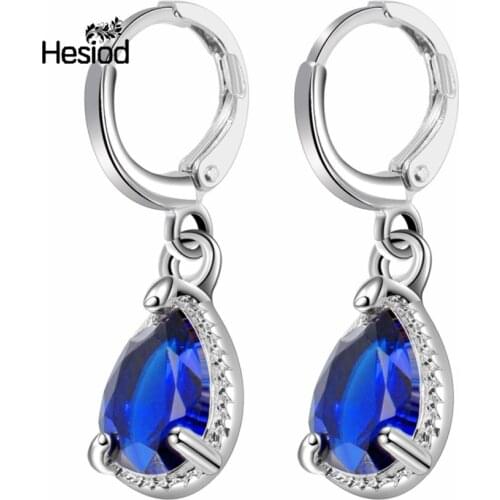 Hesiod Elegant Hoop Earrings for Women Jewelry New Fashion Water Drop Twist Purple CZ Crystal Earring Brincos