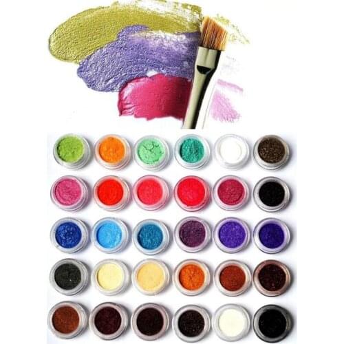 10ml*24 Colors/Set Nail Mica Pigment Powder Super Fine Mica Pigment For Makeup,Eye shadow,Making Soap...Nail Glitter Pigment