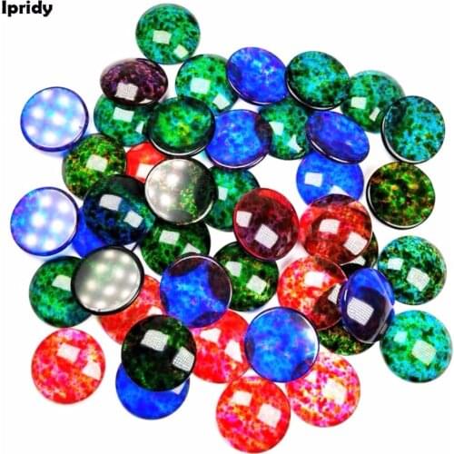 10Pcs/lot 25mm Glass Cabochons Tansparent Double Color with Spay Paint,Half Round Flat Back Diy Jewelry Making