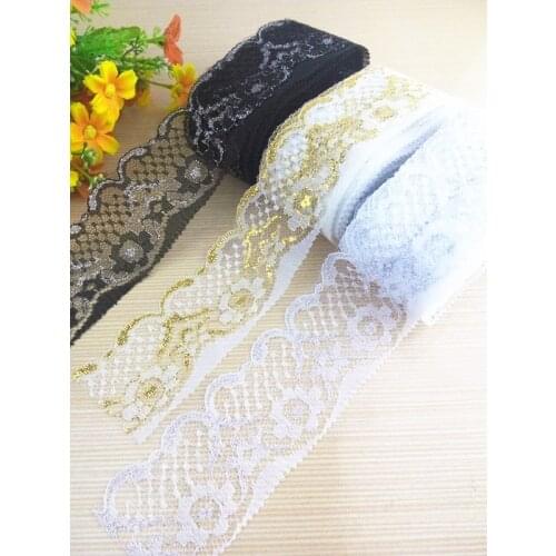 10 Yards DIY embroidery lace plus gold and silver multicolor lace 50mm wide clothing sewing accessories
