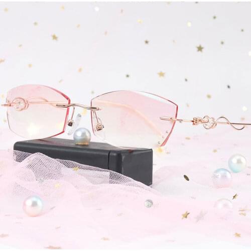 2020 Fashionable Ladies Pink Reading Glasses Blue Light Blocking Glasses Anti Eye Strain Headache UV Glare -B5