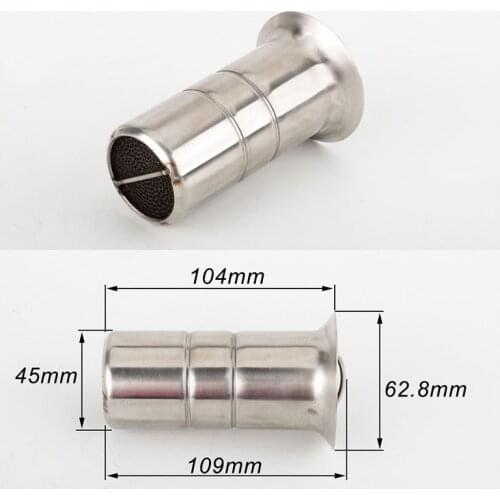51mm 63mm Inlet Motorcycle Exhaust Muffler Adjustable DB Killer Silencer Noise Sound Eliminator Front Catalyst