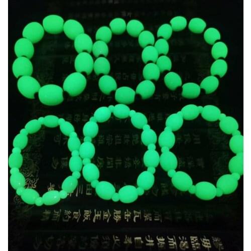 6 Bangle Natural Ore Gemstone Shine Mala Amulet fluorite bracelet night glow Ornaments
