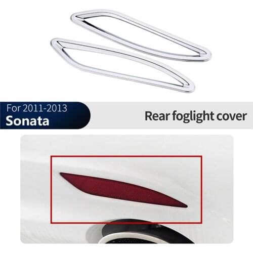 Rear Fog Light Lamp Cover Trim For Hyundai Sonata 2011-2013 2021 Chrome Tail Foglight Frame Trims Car Styling Accessories