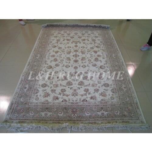 Free shipping 5.75'X8.75' 160Line Hand-knotted Persian Rug, Wool and Silk Persian Carpet, silk flower, silk warp
