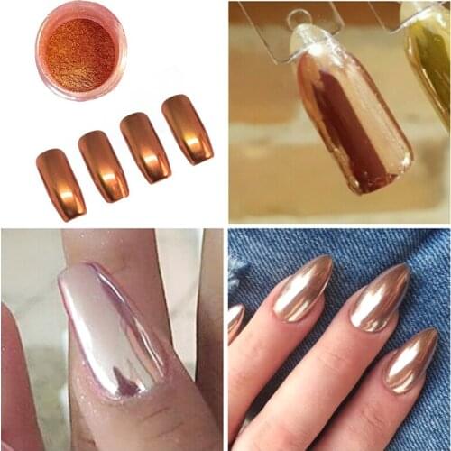 Glitter Rose Nail Powder Gold Mirror Chrome Powder Effect Nails Art Pigment Silver Nail Art Decoration