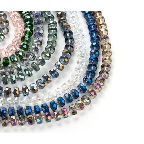 100 Pcs New Faceted 8mm Wheel Beads Glass Rondelle Beads for Jewelry Making Jewelry Diy Accessories