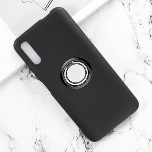For Huawei Honor 9X Pro Back Ring Holder Bracket Phone Case Cover Phone TPU Soft Silicone Cases on Honor 9X P smart Pro