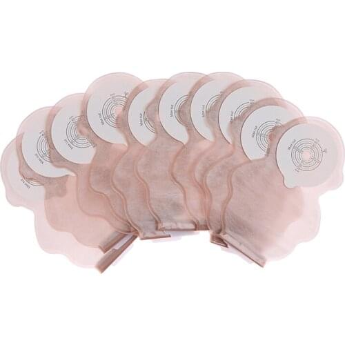 Colostomy Bags Max Stoma 40mm Skin Color Ostomy Bags with Velcro Closure Back Window Drainable Ostomy Pouch 10 Pc