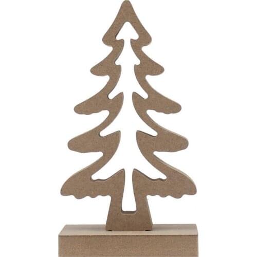 HLO 2021 Decorative Wooden Decorative Pine Tree 17 cm Easily Paintable Disassembled Paint In Different Colors And Patterns Style