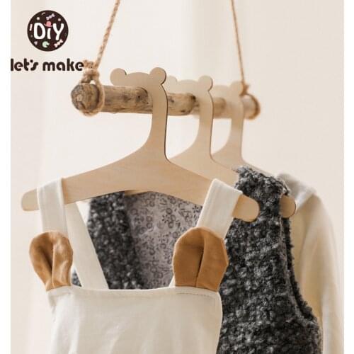 Lets Make 10pcs Wooden Baby Clothes Racks Portable Wooden Display Hangers Rack Children Home Room Nursery Decor for Kid Present