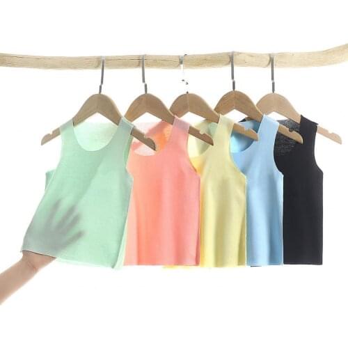 Baby Shirt Solid Color All-match Breathable Kids Unisex Vest for Summer