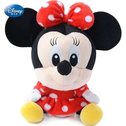 Disney Genuine 30cm Minnie Plush Doll Anime Mickey Mouse Cute Minnie Plush Doll Super Soft Filled Doll Girl Birthday Present