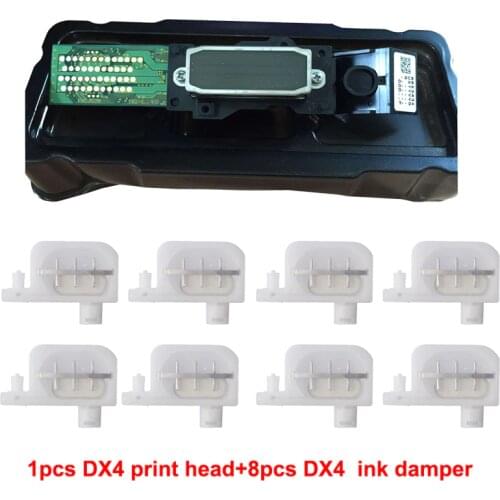 For Epson Mutoh Roland DX4 For Mimaki JV2 JV4 JV3 Eco Solvent Print head+8 pcs Ink Damper on High Quality Printhead