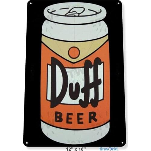Duff Beer Cave Retro Metal Tin Sign Plaque Poster Wall Decor Art Shabby Chic Gift