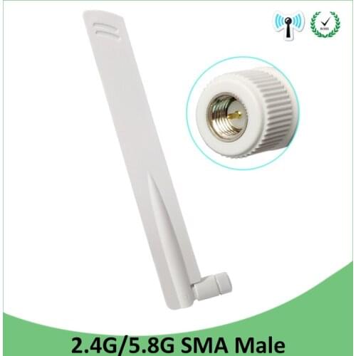 5pcs 2.4GHz 5GHz 5.8Ghz Dual Band wifi Antenna 8dBi SMA Male Connector 2.4G 5G 5.8G wi fi Antena aerial wireless router antenne