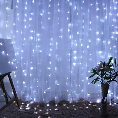 3m*2m 208leds Fairy String Hanging Curtain light Xmas Christmas Wedding Garden party Window Twinkle Lighting Decoration EU220V