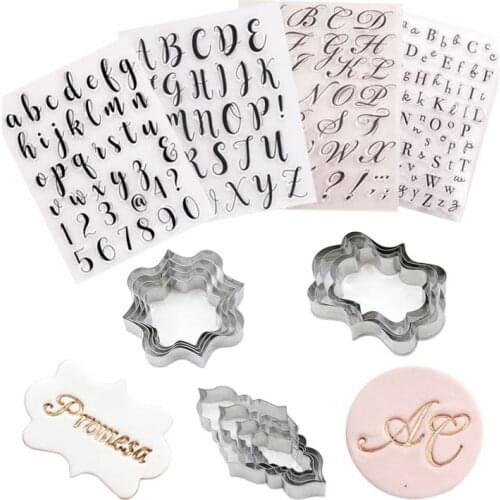 Cookie mold embosser cake Pastry accessories cutter Confectionery tools baking alphabet fondant stamp set frame Mastic letter