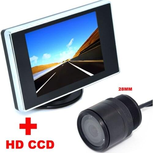 3.5 inch Color LCD Car Video Monitor + 28mm ccd CCD Car Rear View Camera backup Camera 2 in 1 Auto Parking Assistance system