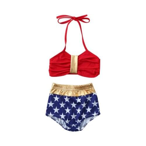 Toddler Baby Girls Stars print Swimsuit Swimwear Swimming Set Star Swimsuit Costume